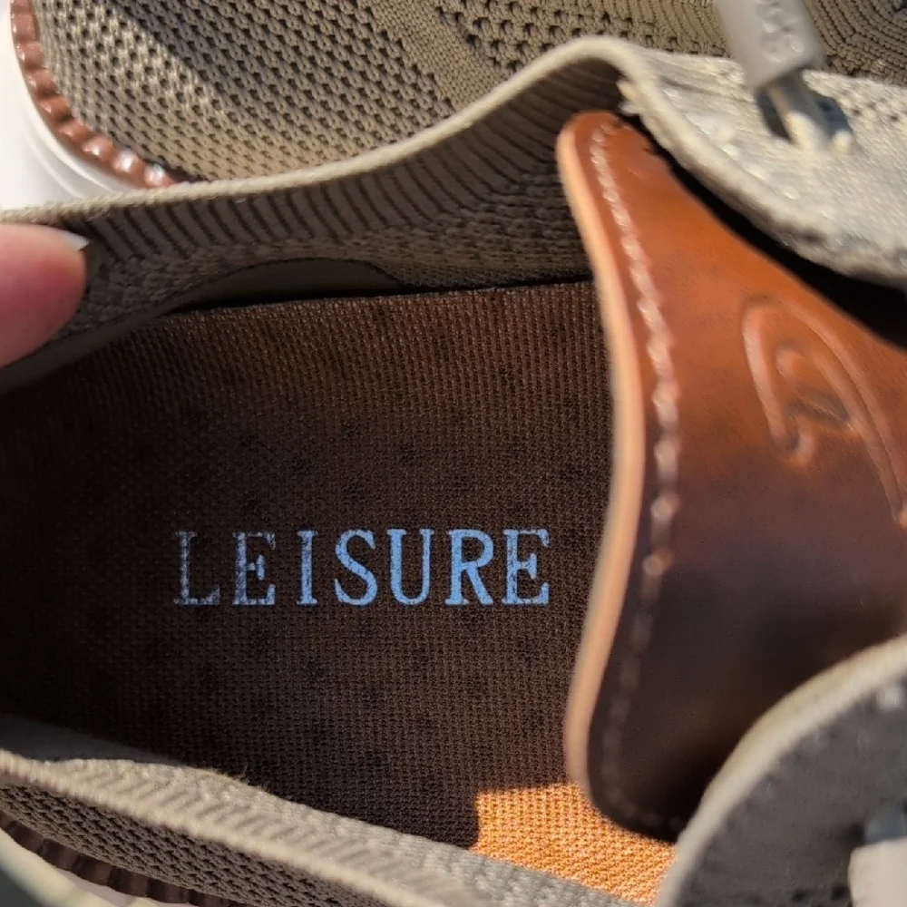 Men's Leisure Brand Tan Knit Sneakers - Picture 3 of 7